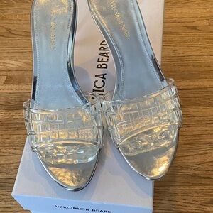 Veronica Beard Silver Heeled Sandals